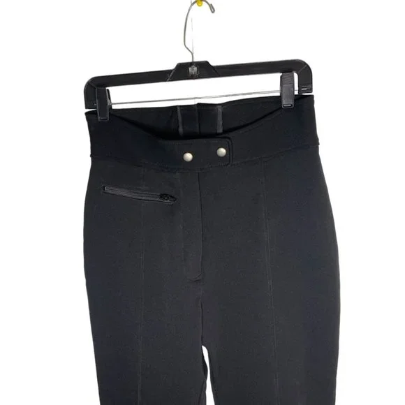Sportcaster Vintage Black Ski Pants Wool Nylon Stretch 10 High Waist Slimming - Picture 8 of 9